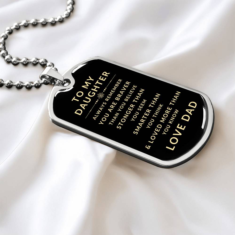 Personalized Dog Tag Necklace | Gift to Daughter from Dad