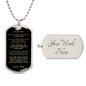 To Son From Dad | Keepsake Military Necklace | Custom Engrave on Back