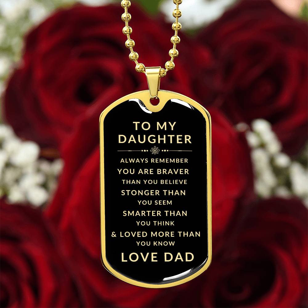Personalized Dog Tag Necklace | Gift to Daughter from Dad