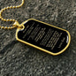 To Son From Dad | Keepsake Military Necklace | Custom Engrave on Back