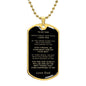 To Son From Dad | Keepsake Military Necklace | Custom Engrave on Back