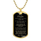 Engraved Dog Tag Necklace for Daughter from Mom | Personalized Keepsake Gift