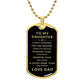 Personalized Dog Tag Necklace | Gift to Daughter from Dad
