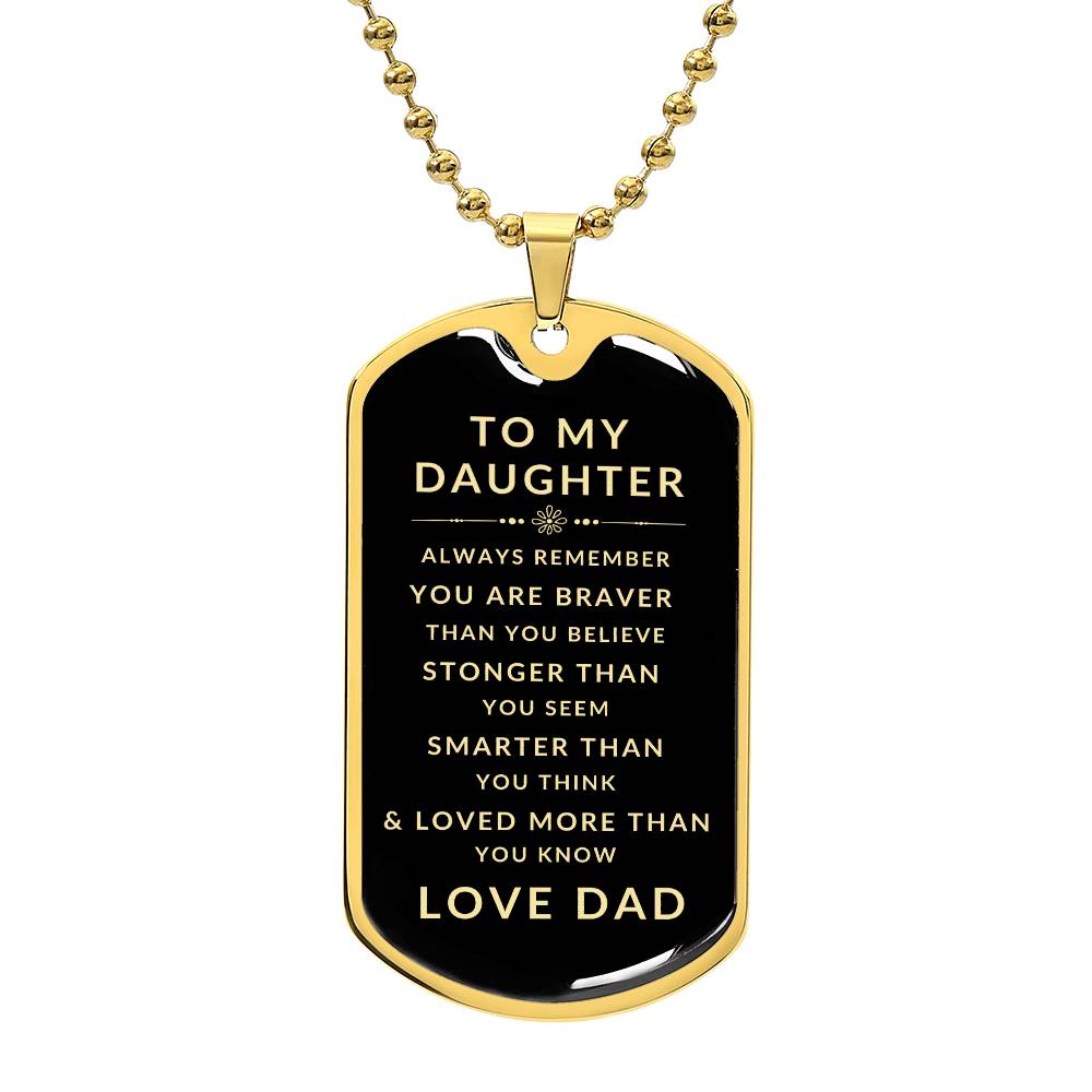 Personalized Dog Tag Necklace | Gift to Daughter from Dad