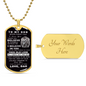 Personalized Gifts For Son| To Son From Dad |  Luxury Military Necklace