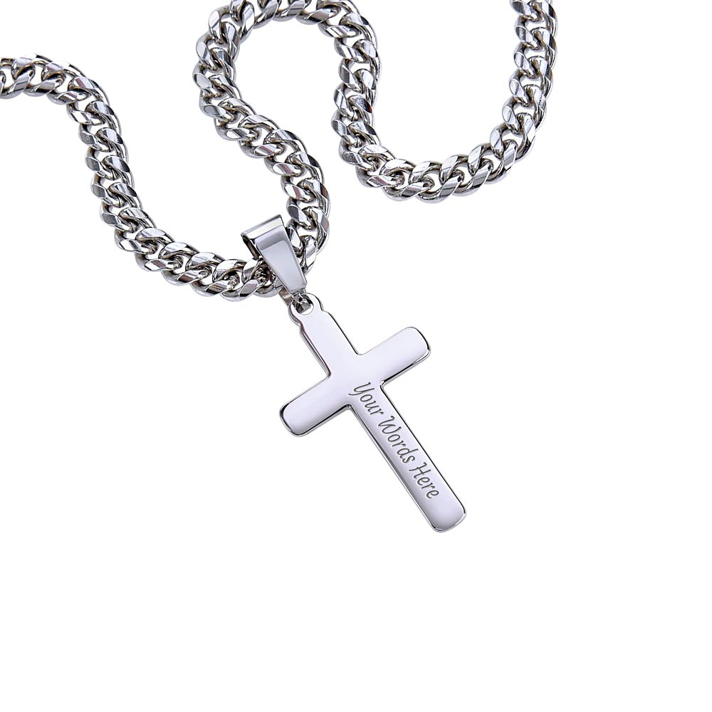 If I Had One Wish | To My Soulmate |  Cuban Chain with Artisan Cross Necklace