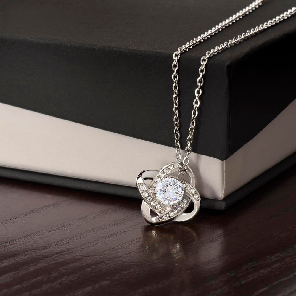 To My Wife | Your Last Everything | Love Knot Necklace on dark background