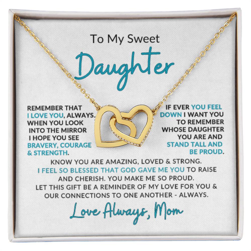 Interlocking Hearts Necklace for Daughter from Mom | Meaningful Gift