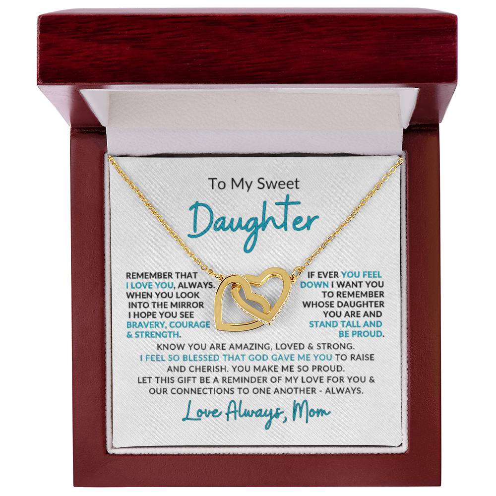 Interlocking Hearts Necklace for Daughter from Mom | Meaningful Gift