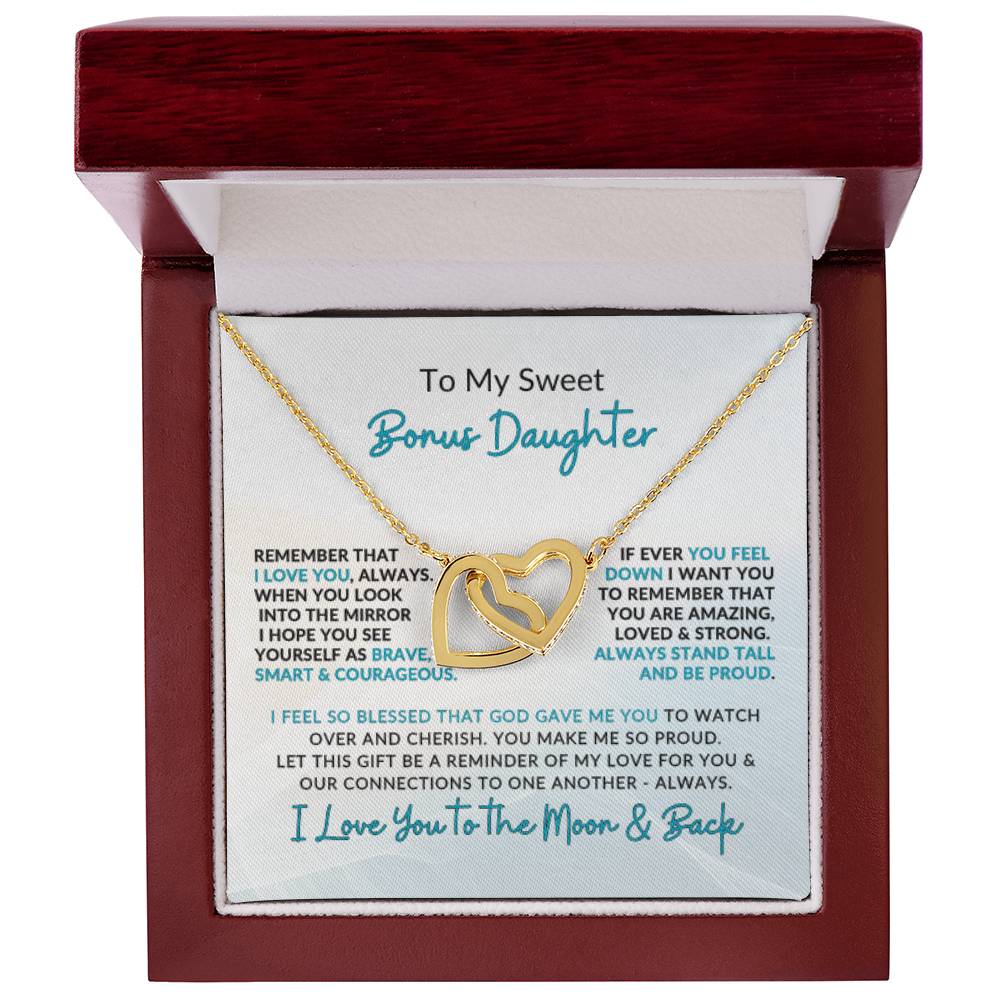Interlocking Hearts | To Bonus Daughter | I Love You to the Moon & Back