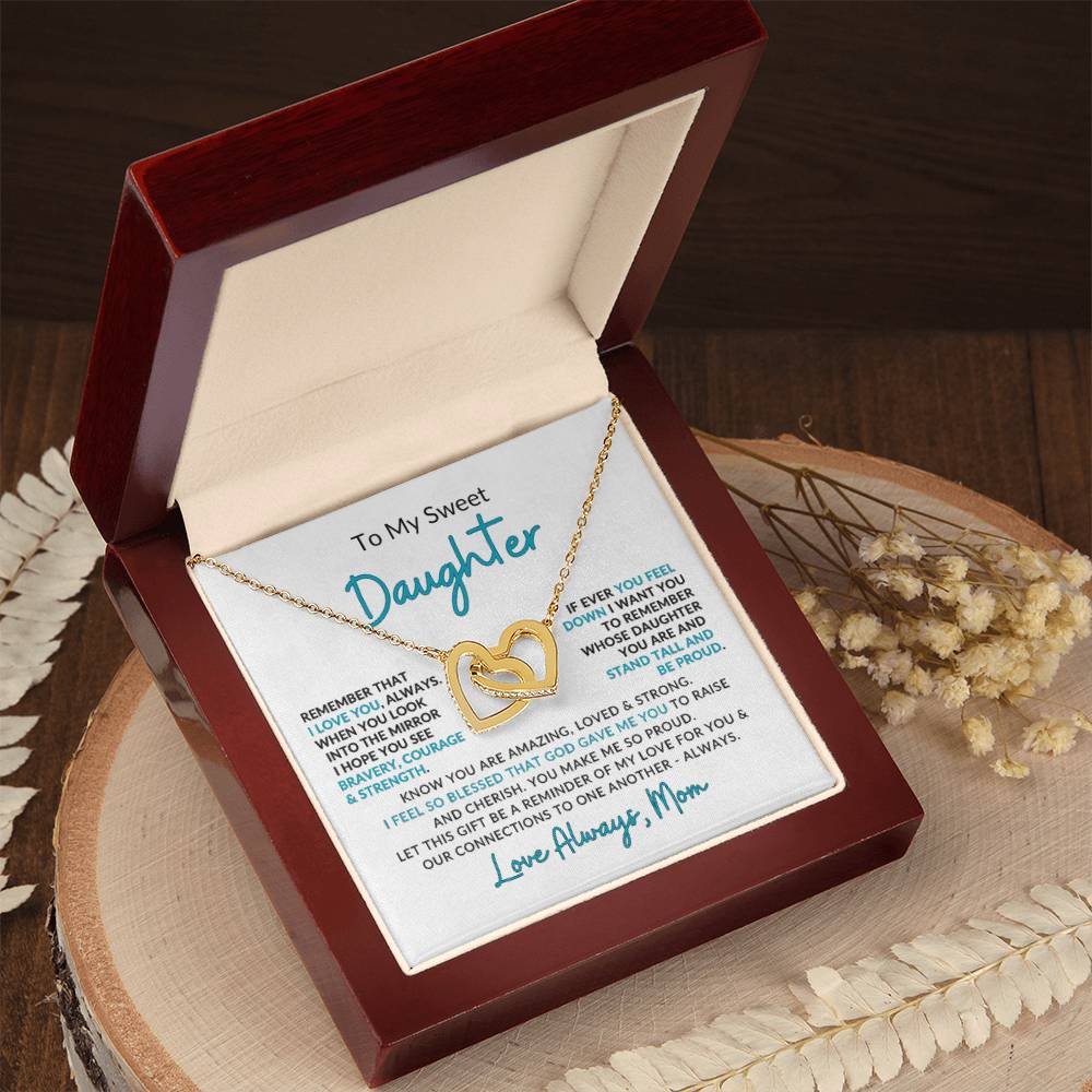 Interlocking Hearts Necklace for Daughter from Mom | Meaningful Gift