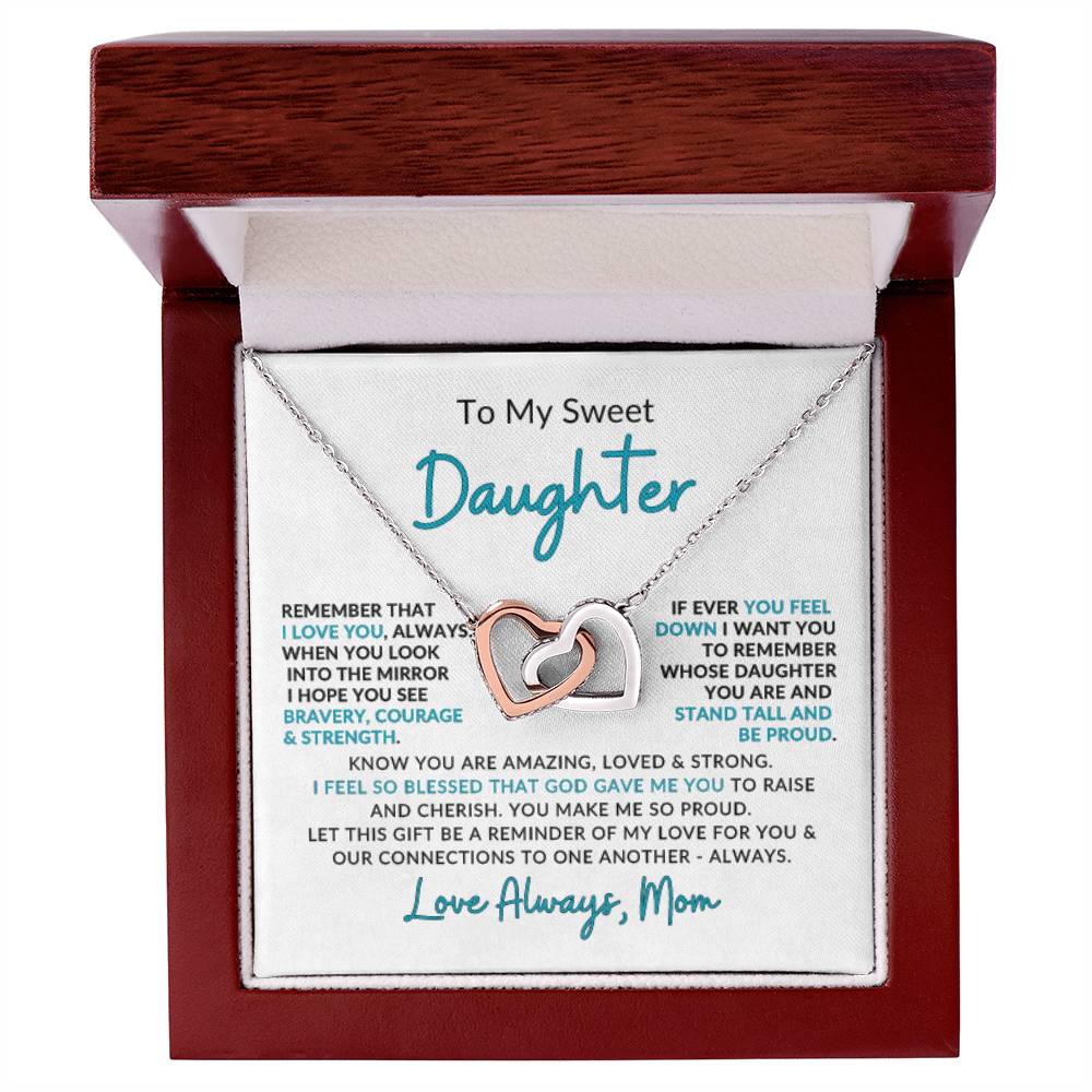 Interlocking Hearts Necklace for Daughter from Mom | Meaningful Gift