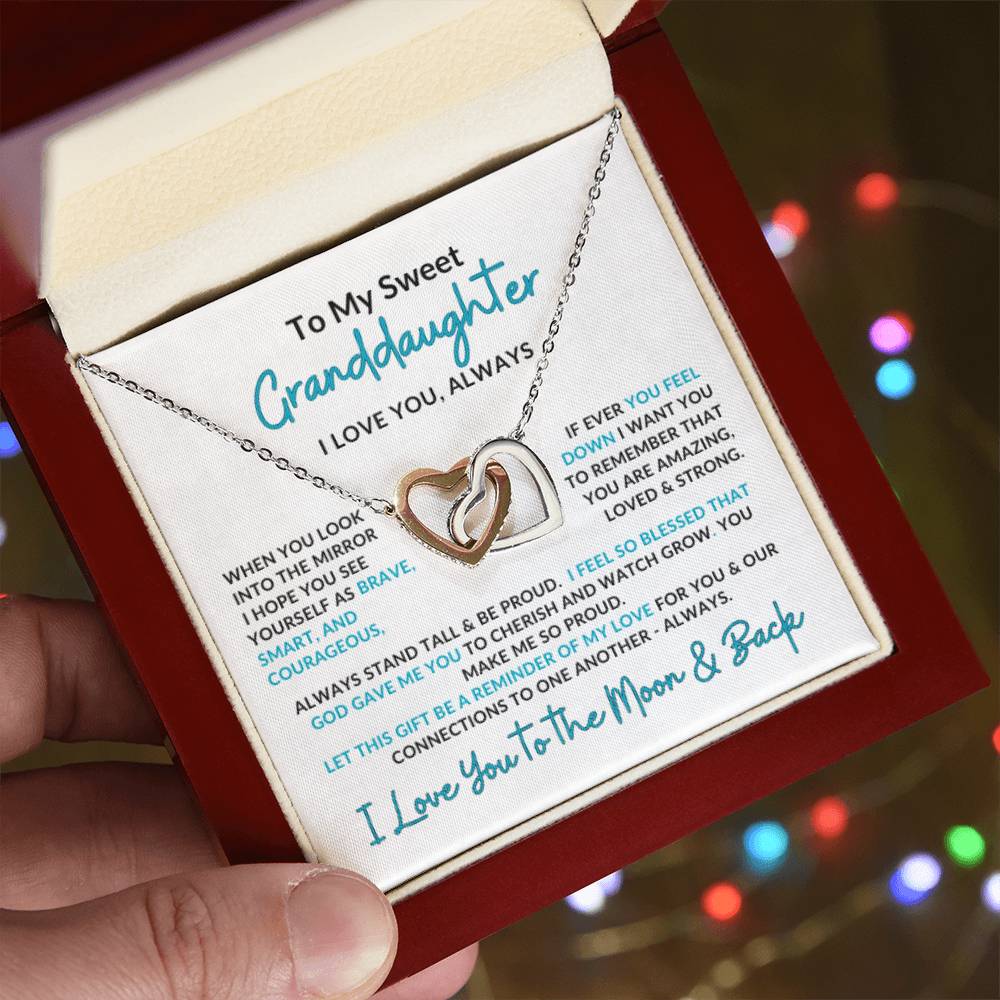 Interlocking Hearts | Special Gift for Granddaughter | To the Moon and Back