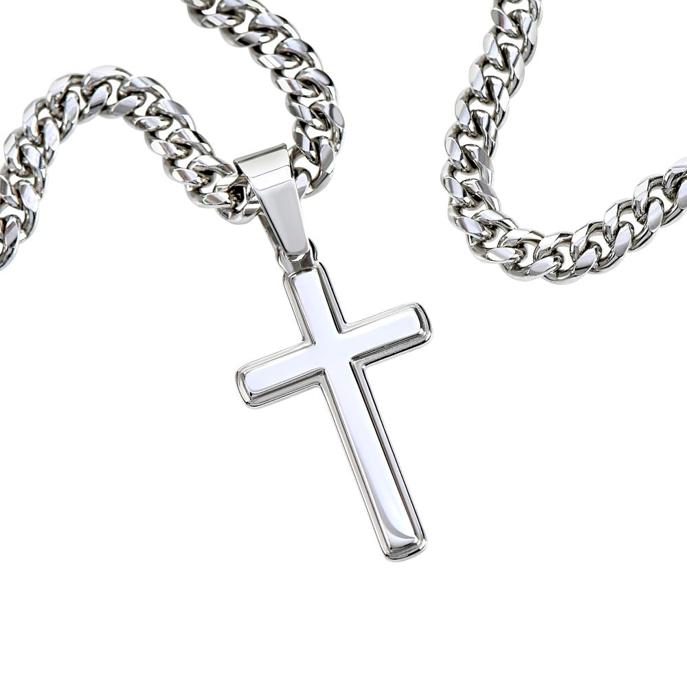 Unbreakable Bond Mother & Son | Cuban Chain with Artisan Cross Necklace