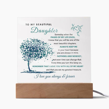 LED Acrylic Plaque for Daughter | Heartfelt Gift from Mom or Dad