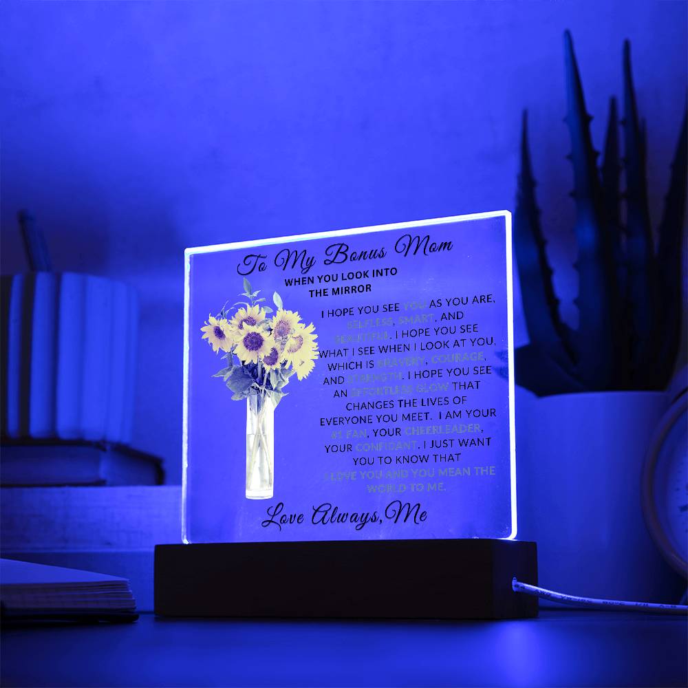 Special Gift For Bonus Mom | LED Acrylic Plaque