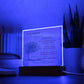 LED Acrylic Plaque for Daughter | Heartfelt Gift from Mom or Dad