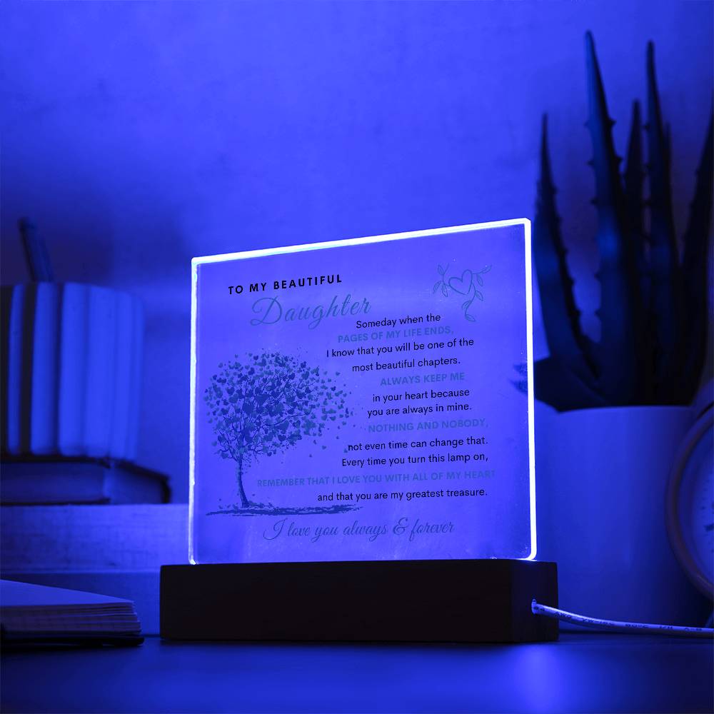 LED Acrylic Plaque for Daughter | Heartfelt Gift from Mom or Dad