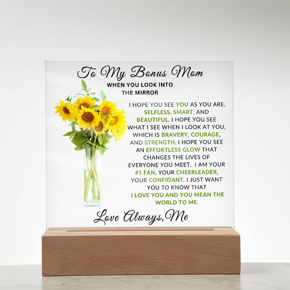 Special Gift For Bonus Mom | LED Acrylic Plaque