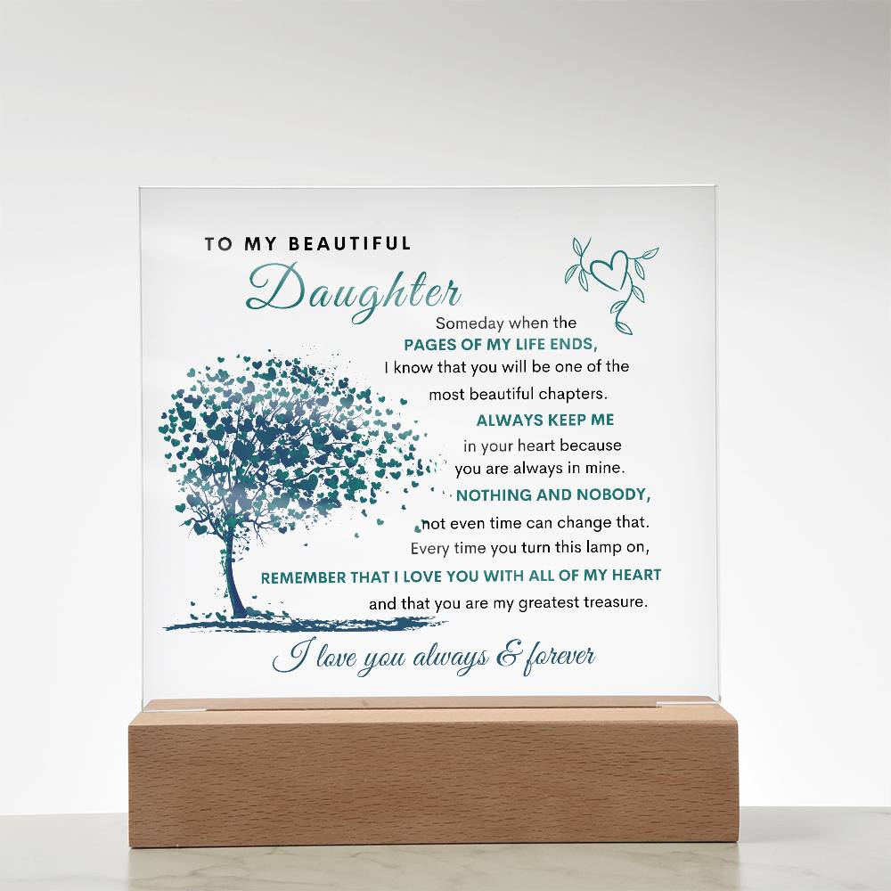 LED Acrylic Plaque for Daughter | Heartfelt Gift from Mom or Dad