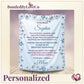 Personalized daughter blanket from Mom with blue floral design and custom name, shown as a BondedByLoveCo keepsake gift.