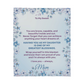 Personalized daughter blanket from Mom with blue floral design and blank custom name area for personalization preview.