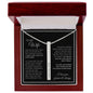 Engraved bar necklace with customizable names, dates, or words, to my Wife featured in the luxury box.