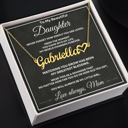 Custom name necklace for daughter from mom