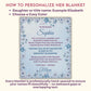 How to personalize a custom daughter blanket from Mom with a name, title, and cozy color choice.