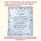 How to personalize a custom daughter blanket from Dad with a name, title, and cozy color choice.