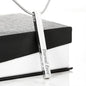 Personalized message jewelry featuring engraved stick pendant.