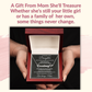 Sentimental personalized necklace gift for daughter from Mom shown with message about always being Mom's little girl.